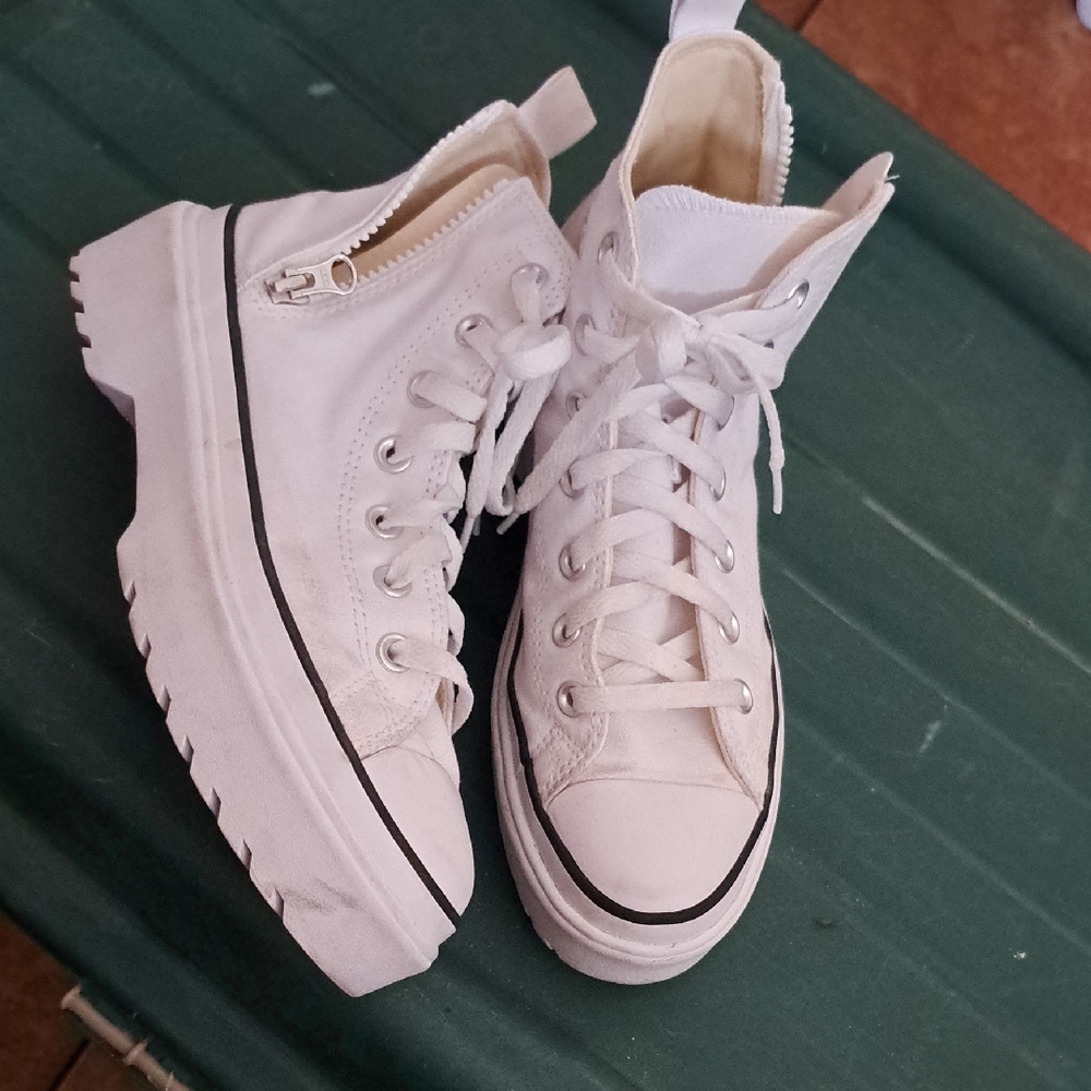 Stylish White High-Top Sneakers